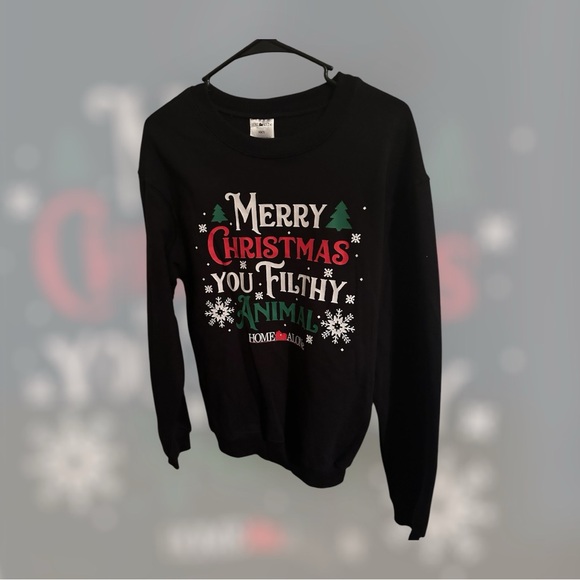 NWOT HOME ALONE Christmas Crewneck “Filthy Animal” - Picture 1 of 3